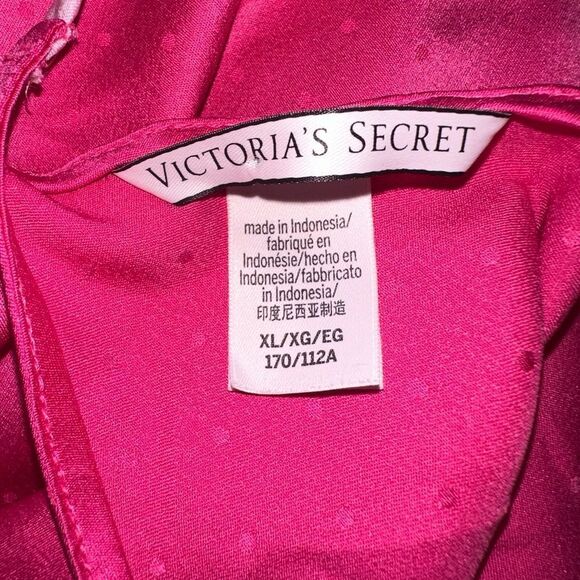 Victoria's Secret (XL) Hot Pink Polka Dot Polyester Tank Top w Spaghetti Straps - Picture 6 of 7